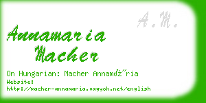 annamaria macher business card